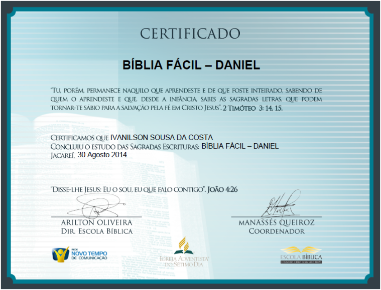 Certificado Daniel